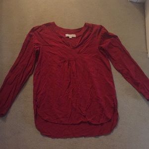 Red loft tunic top